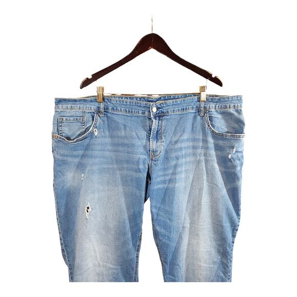 Old Navy Distressed Medium Wash Skinny Boyfriend Jeans Women's 24 Plus Long - Picture 3 of 8